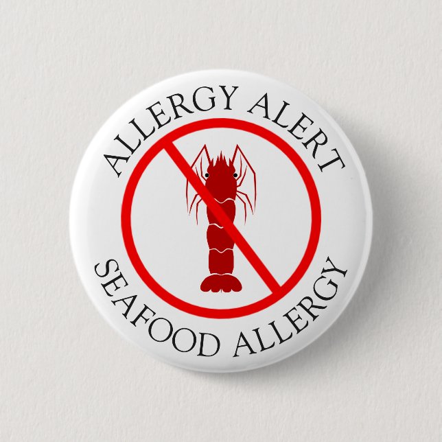 Seafood Allergy Alert Button (Front)