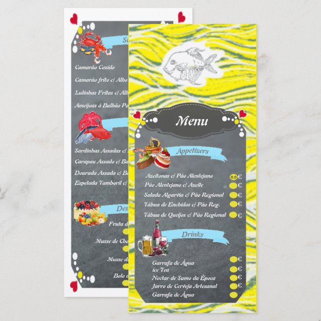 Seafood and Fish Restaurant Menu (Front/Back)