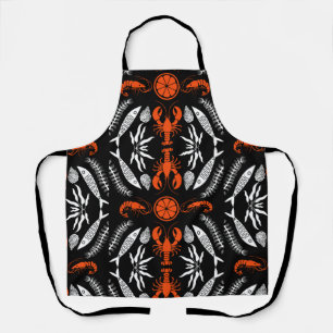 Seafood Art Decor Prints Apron