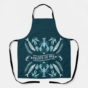 Seafood Art Decor Prints Apron
