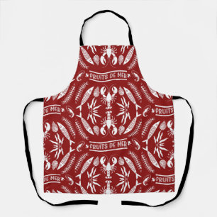 Seafood Art Decor Prints Apron