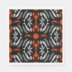 Seafood Art Decor Prints Napkin