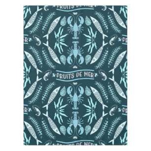 Seafood Art Decor Prints Tablecloth