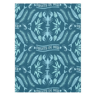 Seafood Art Decor Prints Tablecloth