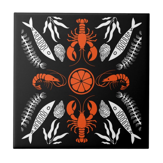 Seafood Art Decor Prints Tile (Front)