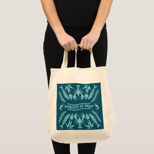 Seafood Art Decor Prints Tote Bag (Front (Product))