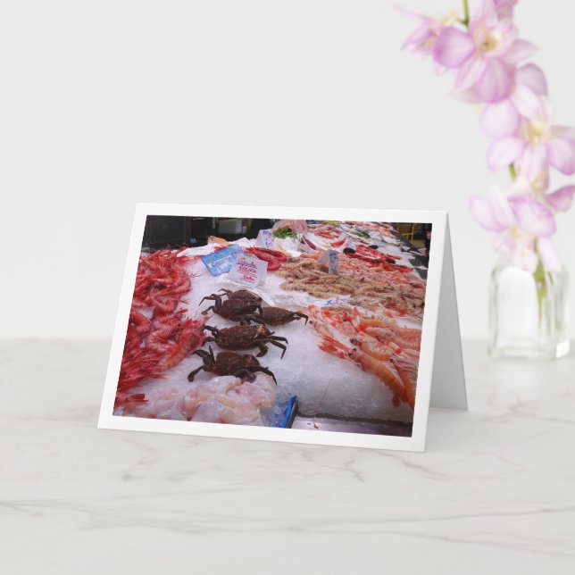 Seafood at the Mercado Central, Valencia, Spain Card (Orchid)