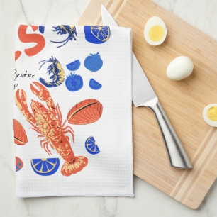 Seafood Beach Fisherman Ocean Tropical Quote  Tea Towel