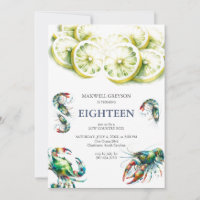 Seafood Boil 18th Birthday Invitations