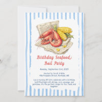 Seafood Boil Birthday Invitation – Coastal Shrimp 