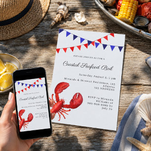 Seafood Boil Coastal party Invitation