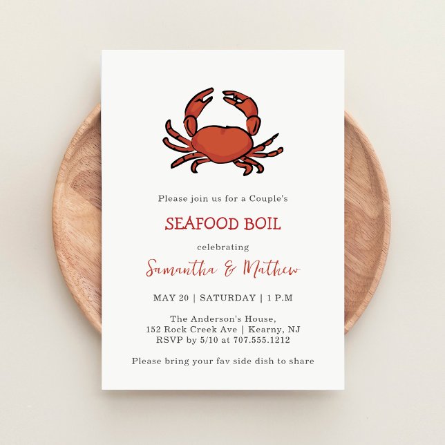 Seafood Boil Couple's Engagement Party Invitation (Creator Uploaded)