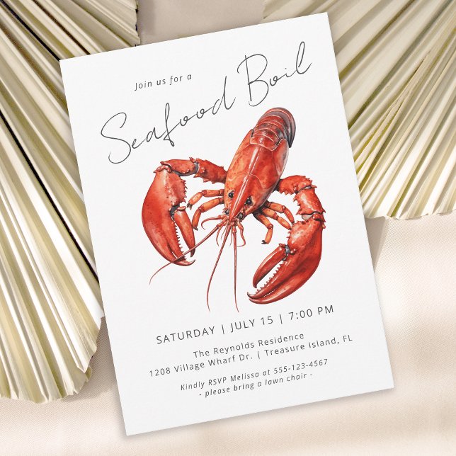 Seafood Boil Fun Outdoor Dinner Party Invitation (Available in both printed and instant download digital formats.)