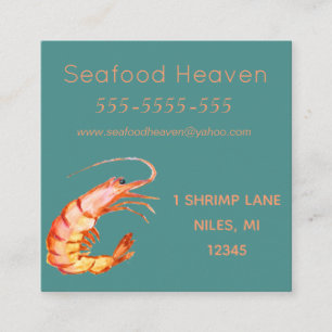 Seafood business card. square business card