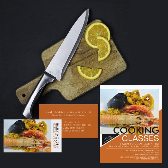 Seafood, Chef, Cooking Business Card (Creator Uploaded)