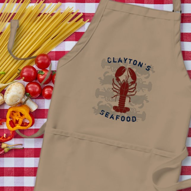 Seafood Chef Lobster Name Template Apron (Creator Uploaded)