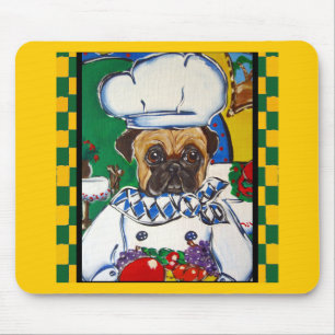 Seafood Chef Pug Mouse Pad