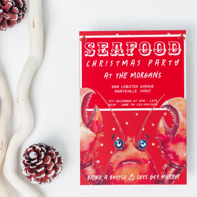 Seafood Christmas Party Invitation (Creator Uploaded)