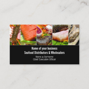 Seafood collage fresh fish business card