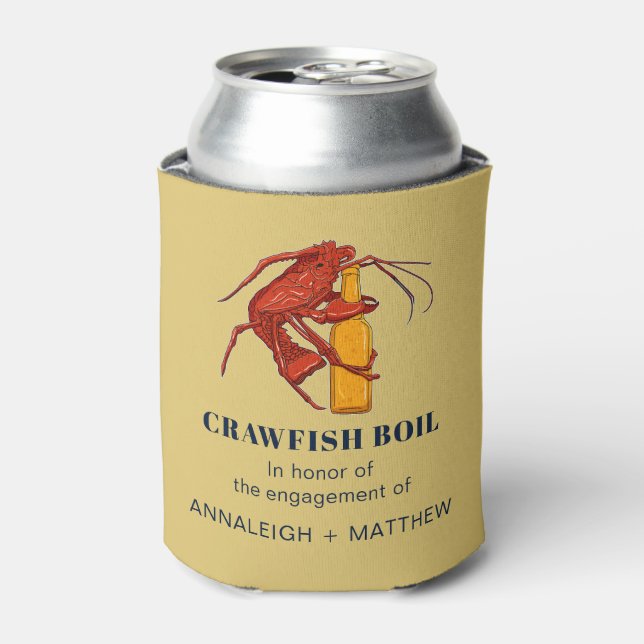 Seafood Crawfish Boil Engagement Party Custom Can Cooler (Can Front)