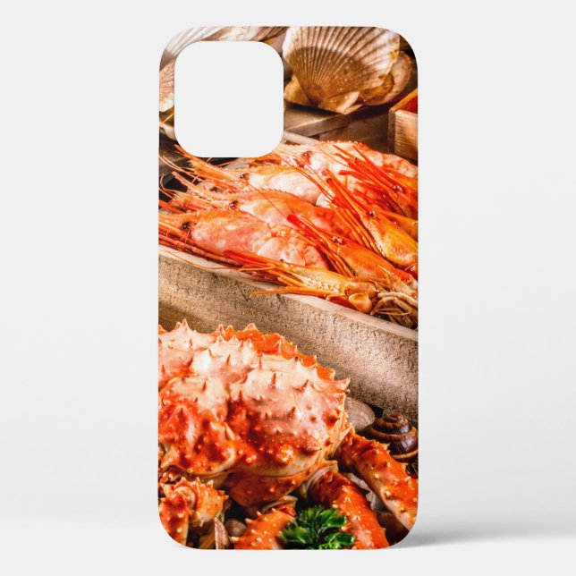 Seafood cuisine plate as an ocean gourmet dinner b Case-Mate iPhone case (Back)