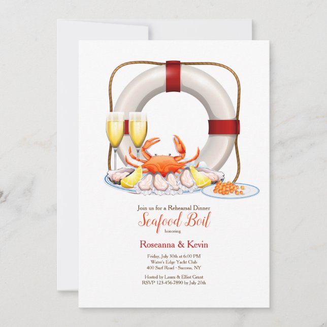 Seafood Dinner  Invitation (Front)