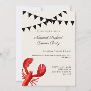 Seafood Dinner Nautical Summer Party Invitation