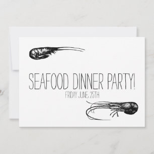 Seafood Dinner Party, Cocktails Delicacy Invitation