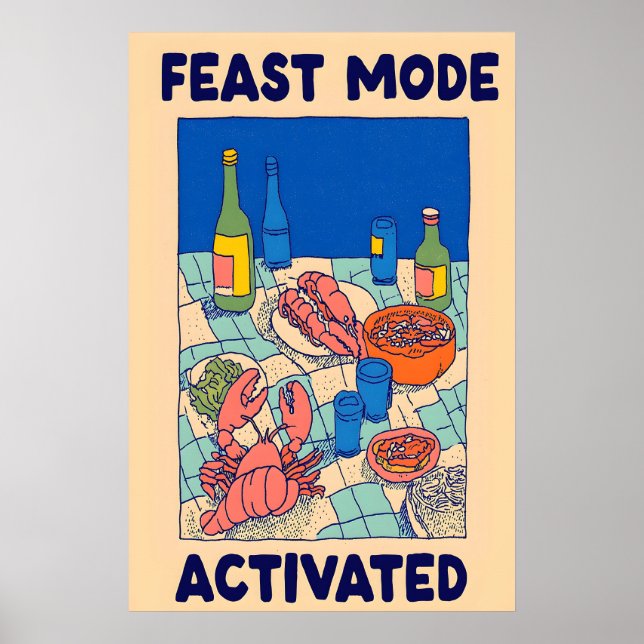 Seafood Feast Poster Feast Mode Activated Art (Front)