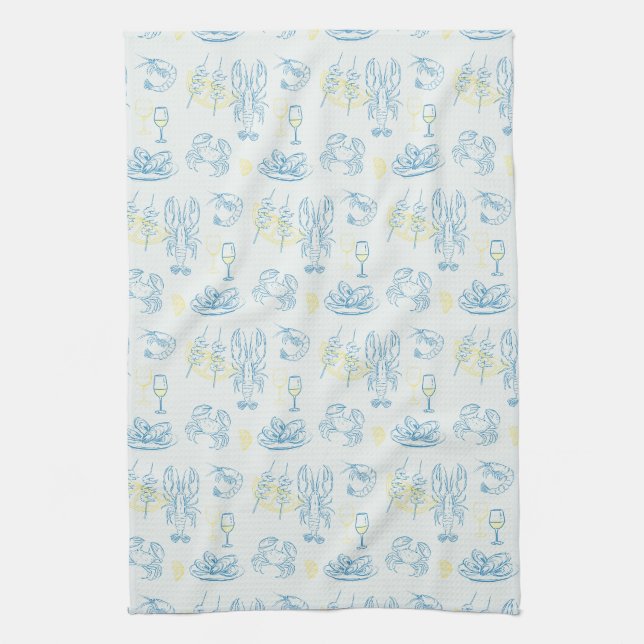 Seafood Feast Tea Towel (Vertical)