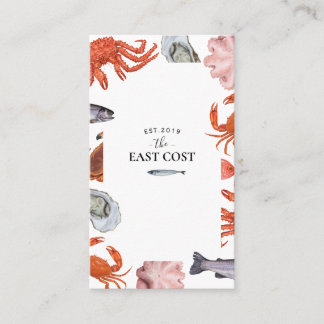 seafood, fish BBQ and fish market Restaurant Business Card