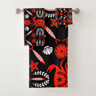 Seafood Foodie Gifts Bath Towel Set