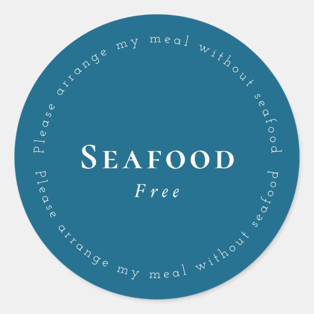 Seafood-Free Request Sticker, Navy - White Classic Round Sticker (Front)