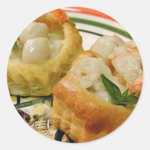 Seafood In Pastry Classic Round Sticker