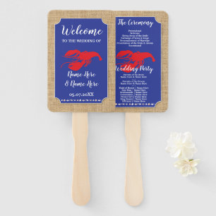 Seafood Lobster Boil Beach Wedding Programme Fan