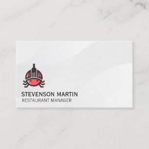 Seafood Logo Culinary Restaurant Business Card
