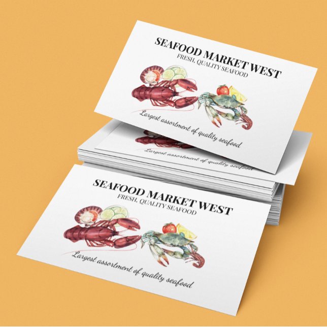 Seafood Market Business lobster Crab Business Card (Creator Uploaded)