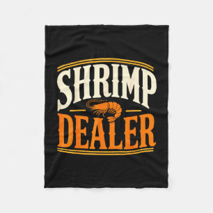 Seafood market shrimping fleece blanket