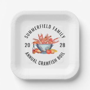Seafood Matching Family Crawfish Boil Party Paper Plate