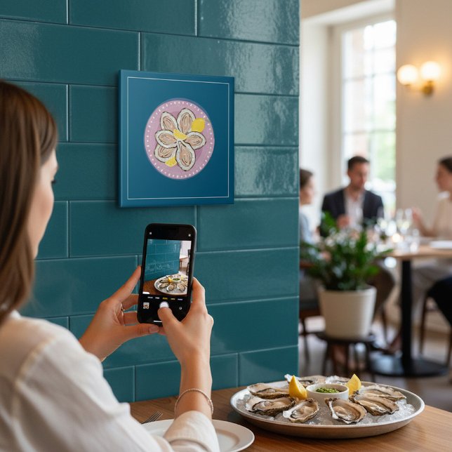 Seafood Oyster Platter Lemon Design Tile (Creator Uploaded)