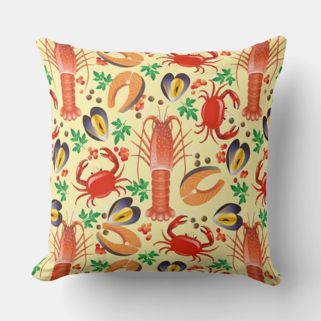 Seafood Pattern Cushion (Front)