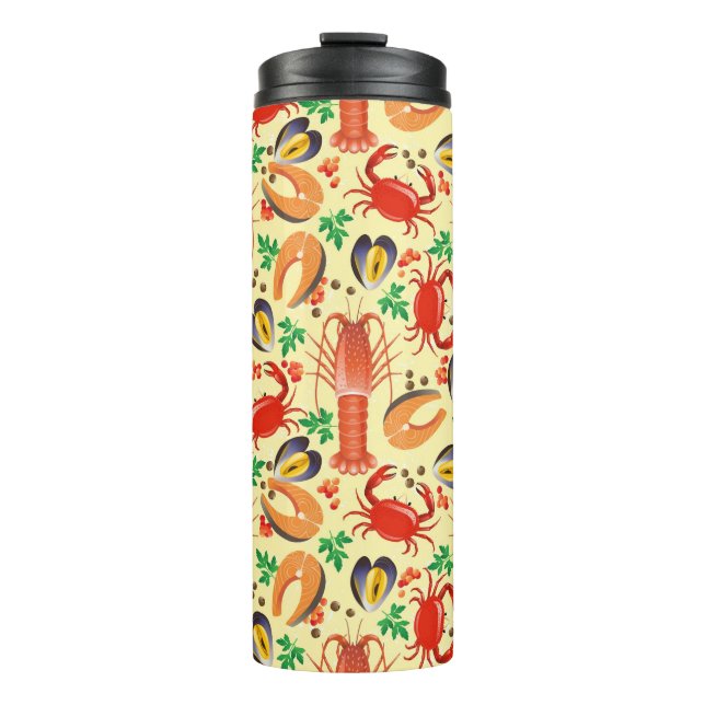 Seafood Pattern Thermal Tumbler (Front)