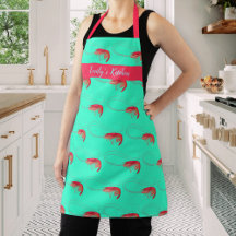 Seafood Pink Shrimp Personalised Turquoise