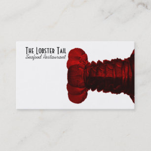 Seafood Red Lobster Tail Business Card in Red