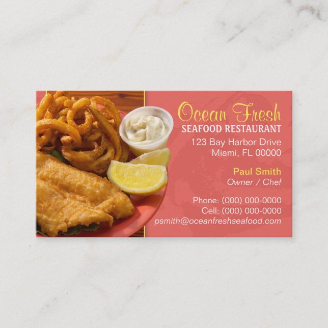 Seafood Restaurant Business Card (Front)