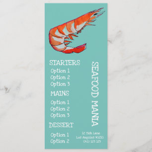 Seafood restaurant fish dinner menu