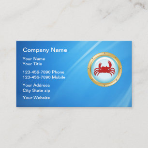 Seafood Restaurant Nautical Business Card