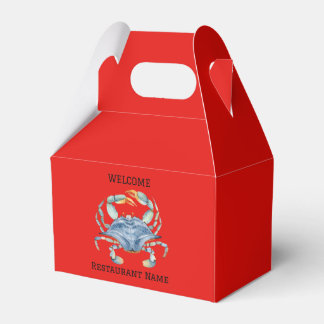 Seafood restaurant welcome blue Crab Personalise Favour Box