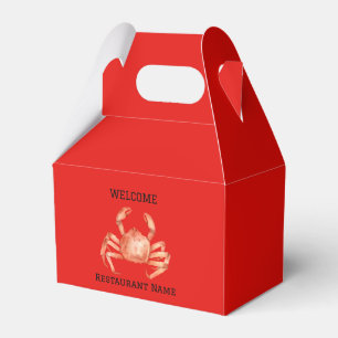 Seafood restaurant welcome red Crab Personalise Favour Box