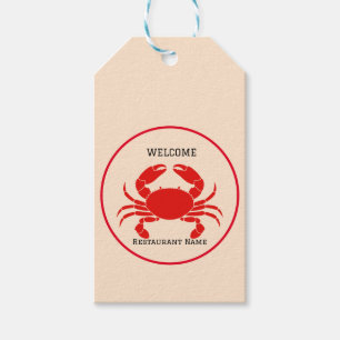 Seafood restaurant welcome red Crab Personalise Gift Tags